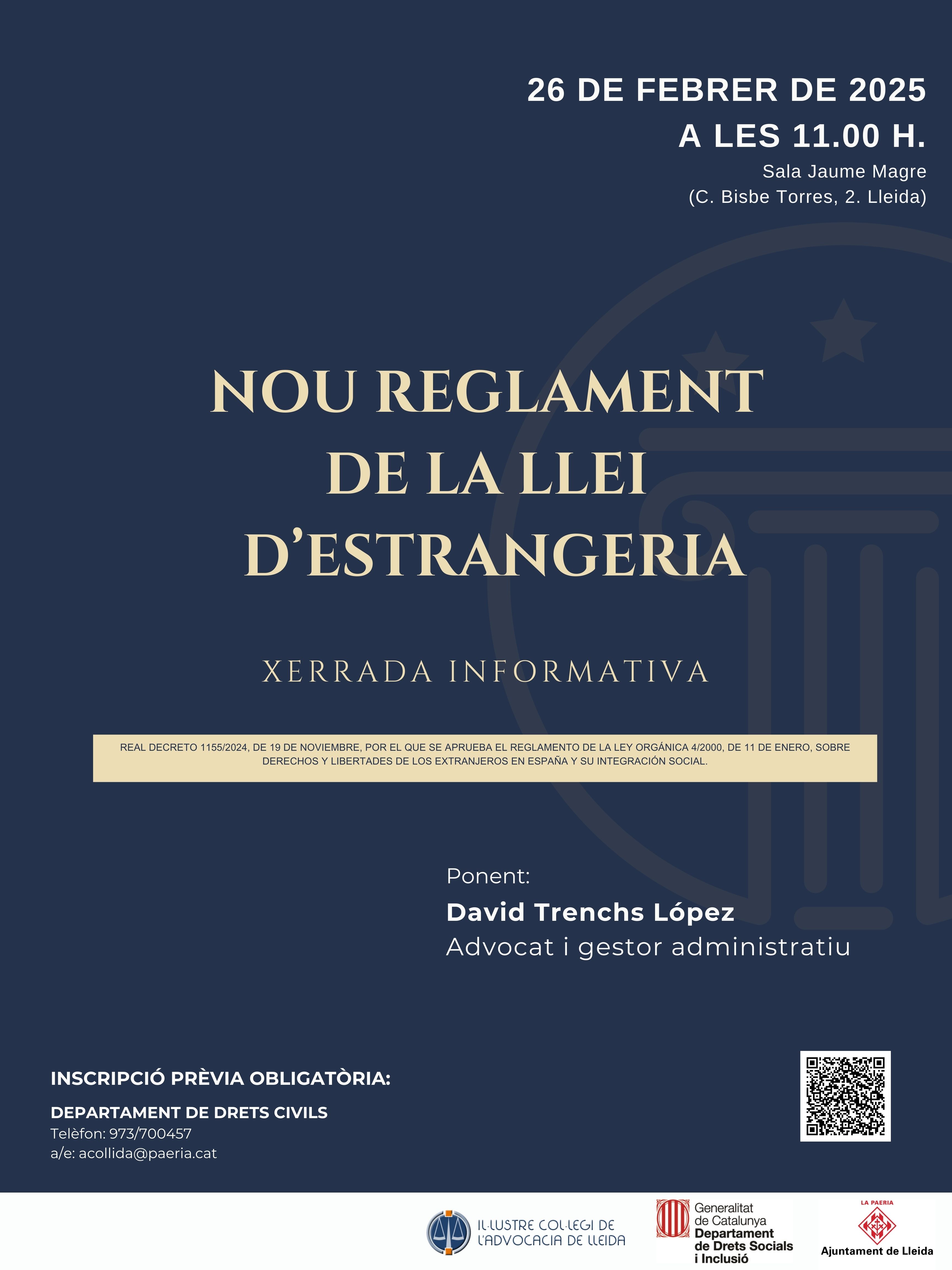 2025 02 26_Cartell_NOU REGLAMENT DE LA LLEI D'ESTRANGERIA