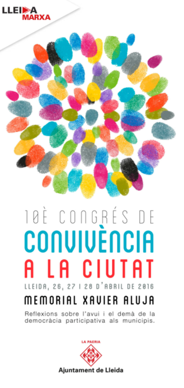 Cartell 10È CONGRÉS DE CONVIVÈNCIA A LA CIUTAT. MEMORIAL XAVIER ALUJA