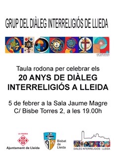 2024 02 05_cartell_20 ANYS DE DIÀLEG INTERRELIGIÓS A LLEIDA