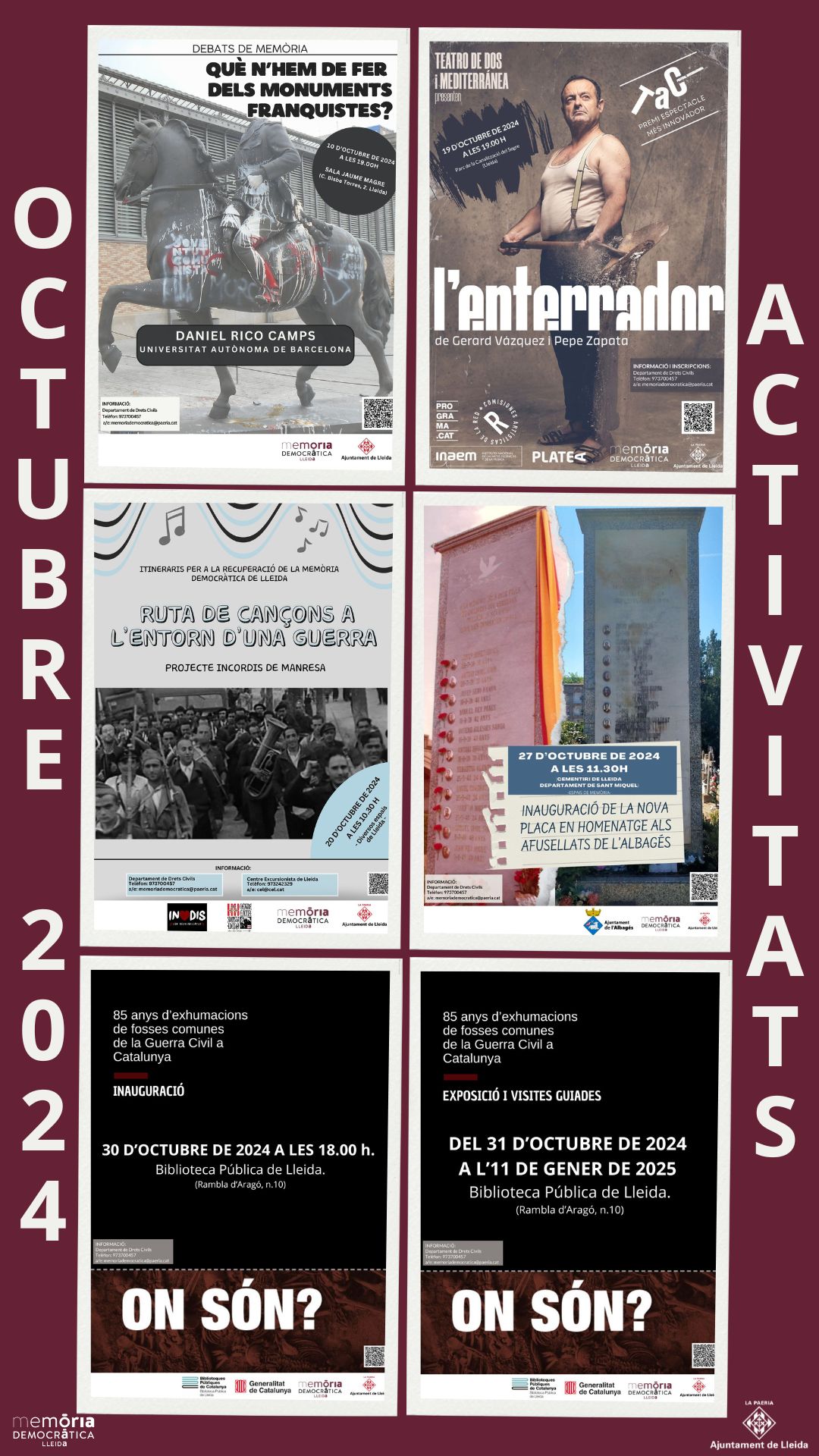 OCTUBRE 2024 - ACTIVITATS DE MEMÒRIA DEMOCRÀTICA