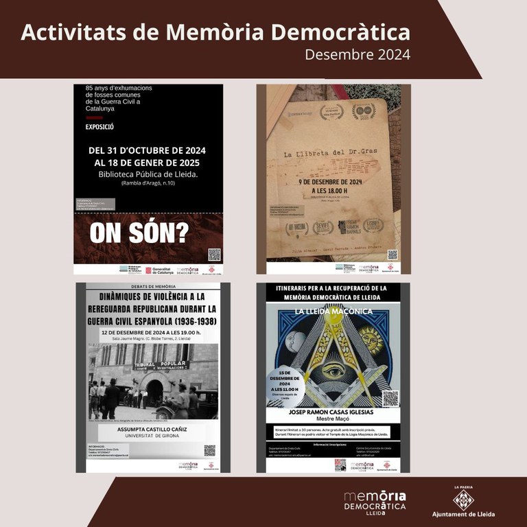 DESEMBRE 2024 - ACTIVITATS DE MEMÒRIA DEMOCRÀTICA