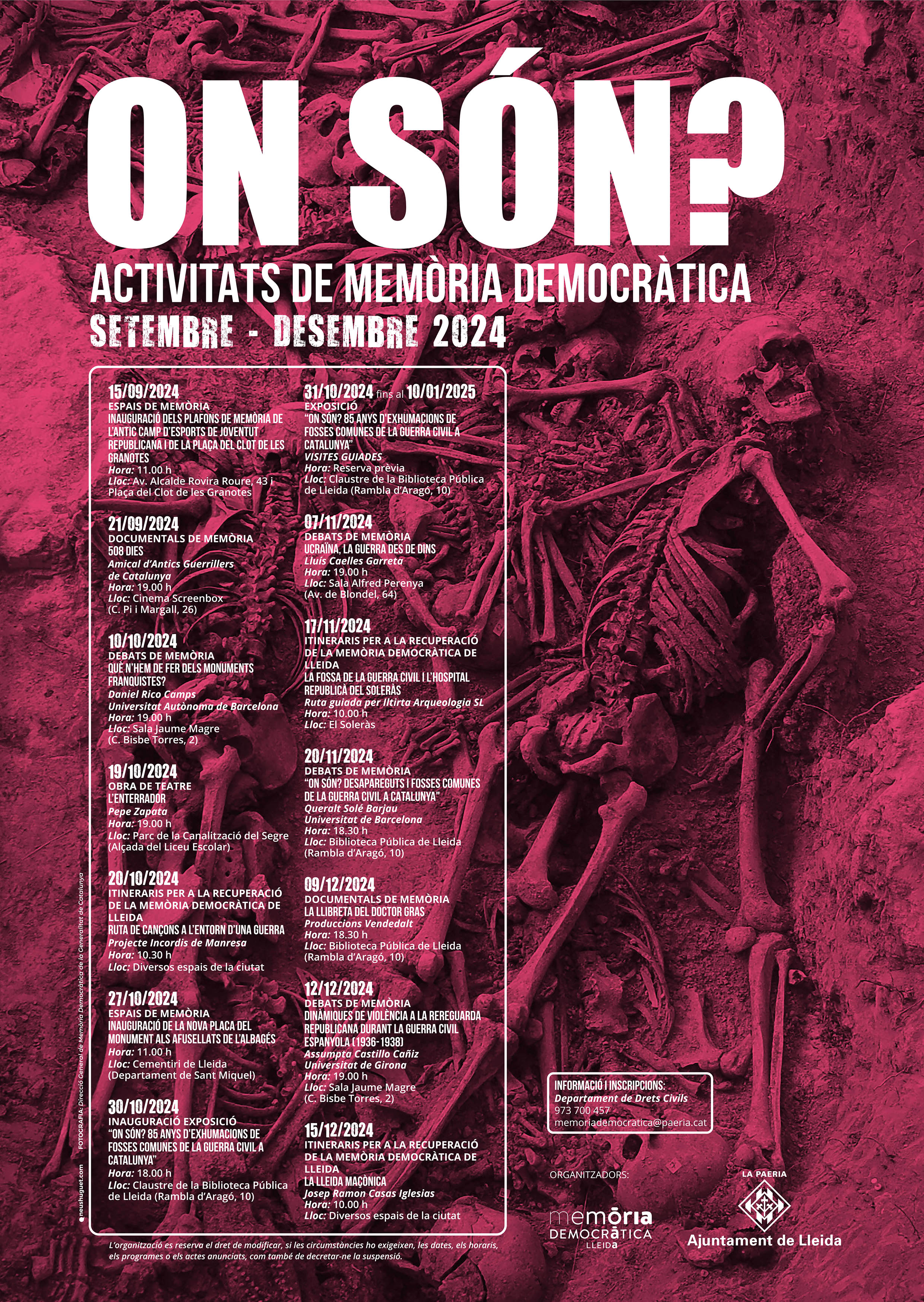 ON SÓN? Activitats de Memòria Democràtica de setembre a desembre de 2024