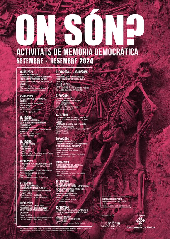 ON SÓN? Activitats de Memòria Democràtica de setmbre a desembre de 2024