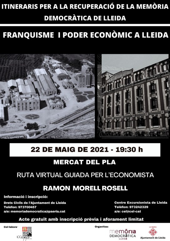 2021 05 22_CARTELL_itinerari_franquisme i poder economic a lleida