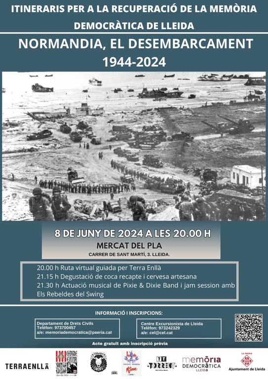 2024 06 08_Cartell_ITINERARI: NORMANDIA, EL DESEMBARCAMENT 1944-2024