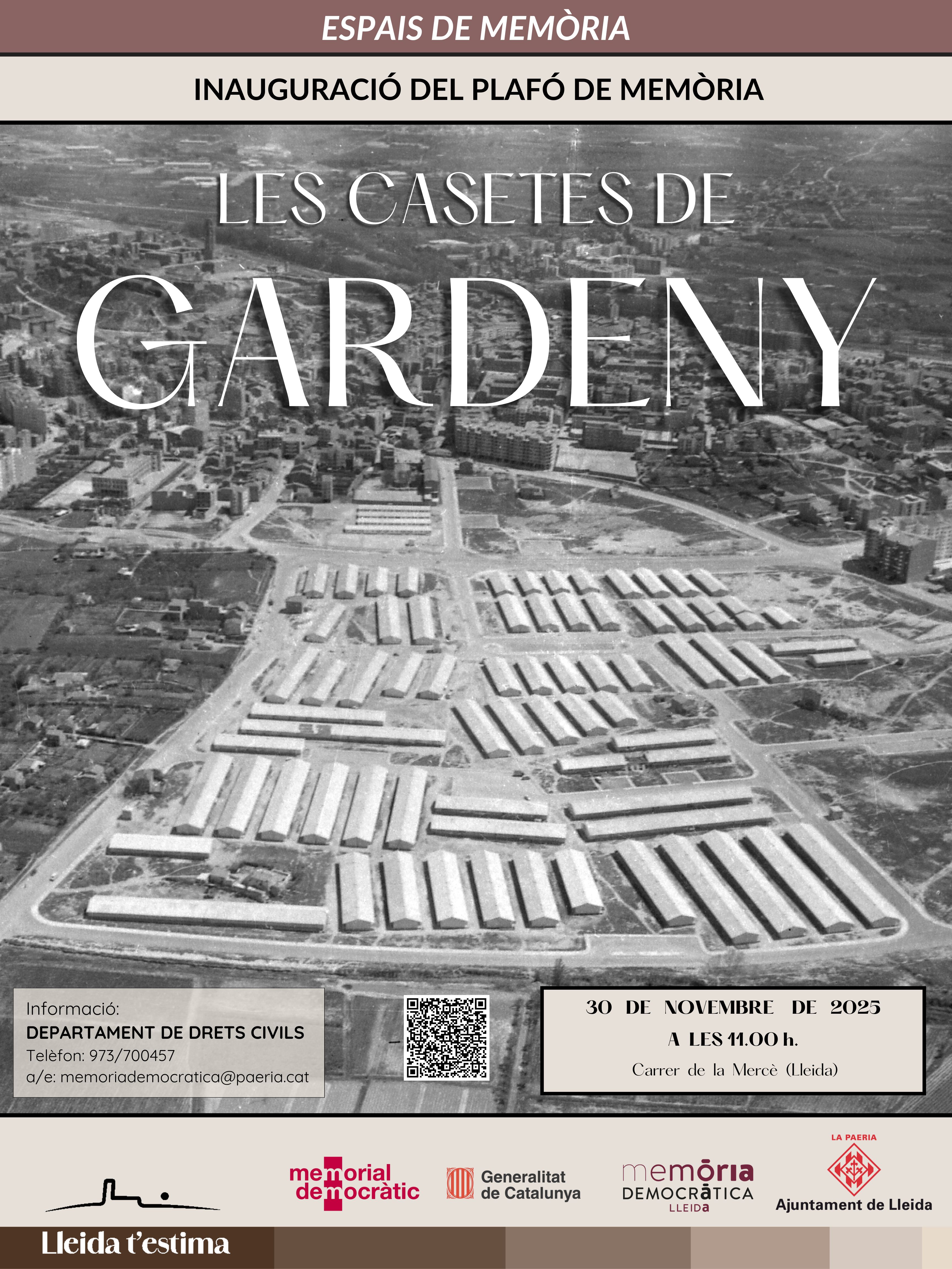 2025 11 30_CARTELL_INAUGURACIÓ DEL PLAFÓ DE MEMÒRIA“LES CASETES DE GARDENY”
