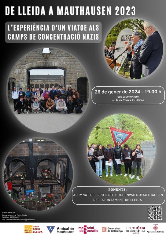 2024 01 26-Cartell_DE LLEIDA A MAUTHAUSEN 2023. L'EXPERIÈNCIA D’UN VIATGE ALS CAMPS DE CONCENTRACIÓ NAZIS