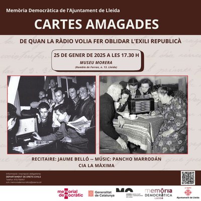 2025 01 25_XXSS_Cartell_CARTES AMAGADES. (DE QUAN LA RÀDIO VOLIA FER OBLIDAR L’EXILI REPUBLICÀ)