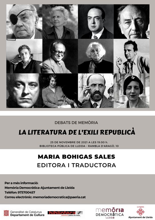 2021 11 25- CARTELL-LA LITERATURA DE l'exili REPUBLICÀ