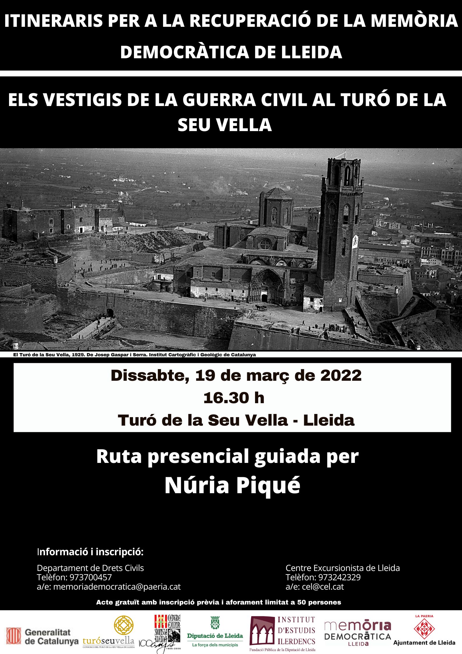 2022 03 19_CARTELL_ Els vestigis de la guerra civil al Turó de la Seu Vella