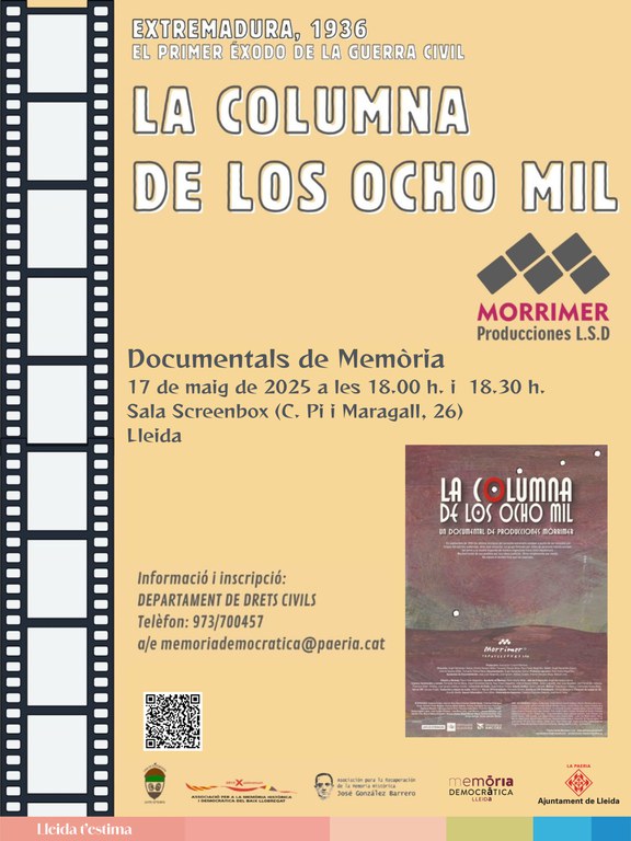 2025 05 17_cartell_LA COLUMNA DE LOS OCHO MIL. EL PRIMER ÉXODO DE LA GUERRA CIVIL ESPAÑOLA - DOCUMENTAL -