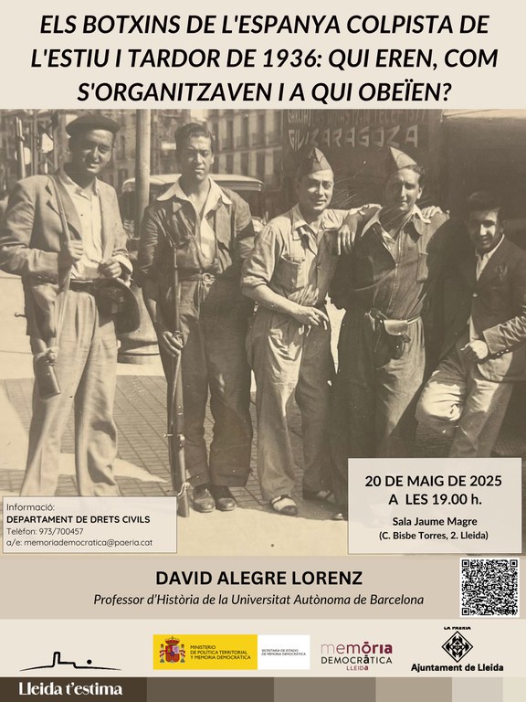 2025 05 20_cartell_ELS BOTXINS DE L'ESPANYA COLPISTA DE L'ESTIU I TARDOR DE 1936: QUI EREN, COM S'ORGANITZAVEN I A QUI OBEÏEN?