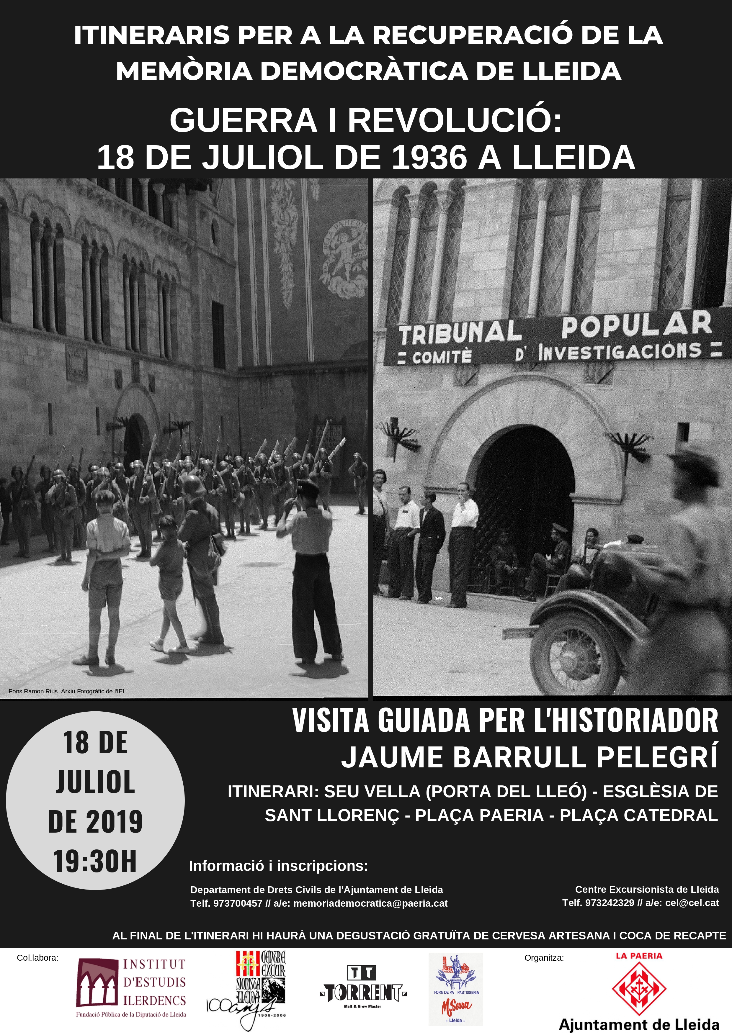 Cartell_Itinerari: Guerra i Revolució ”El 18 de juliol de 1936 a Lleida