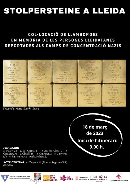 2023 03 18_CARTELL_STOLPERSTEINE A LA CIUTAT DE LLEIDA