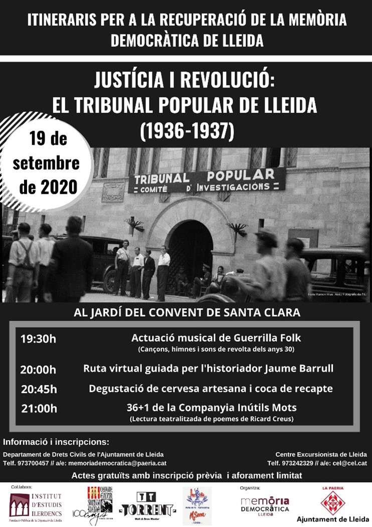 Cartell (2020)_Itinerari Justícia i Revolució el Tribunal Popular de Lleida 1936-1937