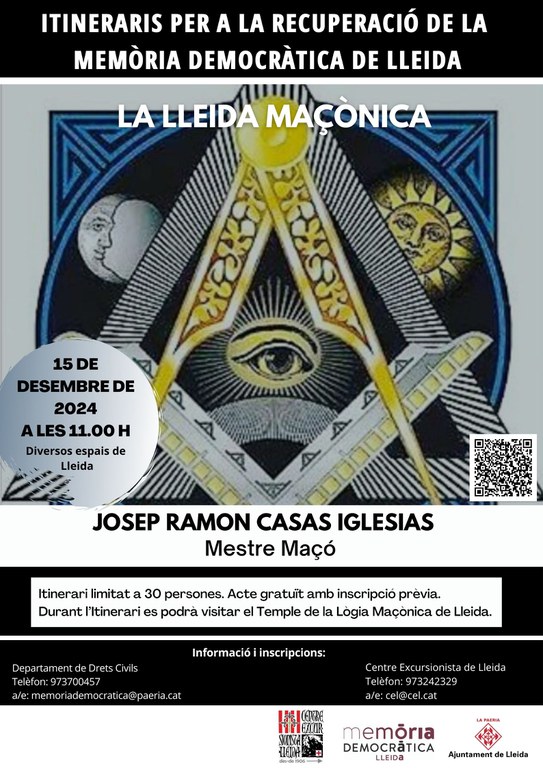 2024 12 15_Cartell_ITINERARI: LA LLEIDA MAÇÒNICA