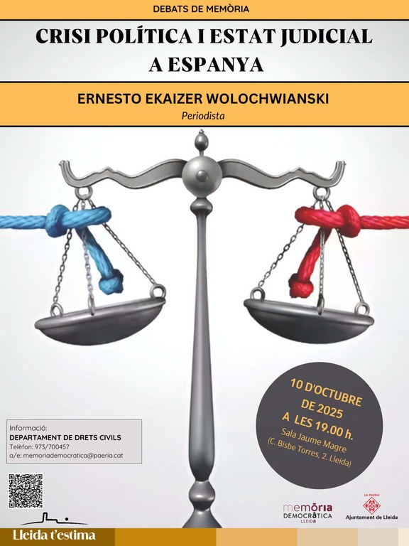 2025 10 10_Cartell_CRISI POLÍTICA I ESTAT JUDICIAL A ESPANYA
